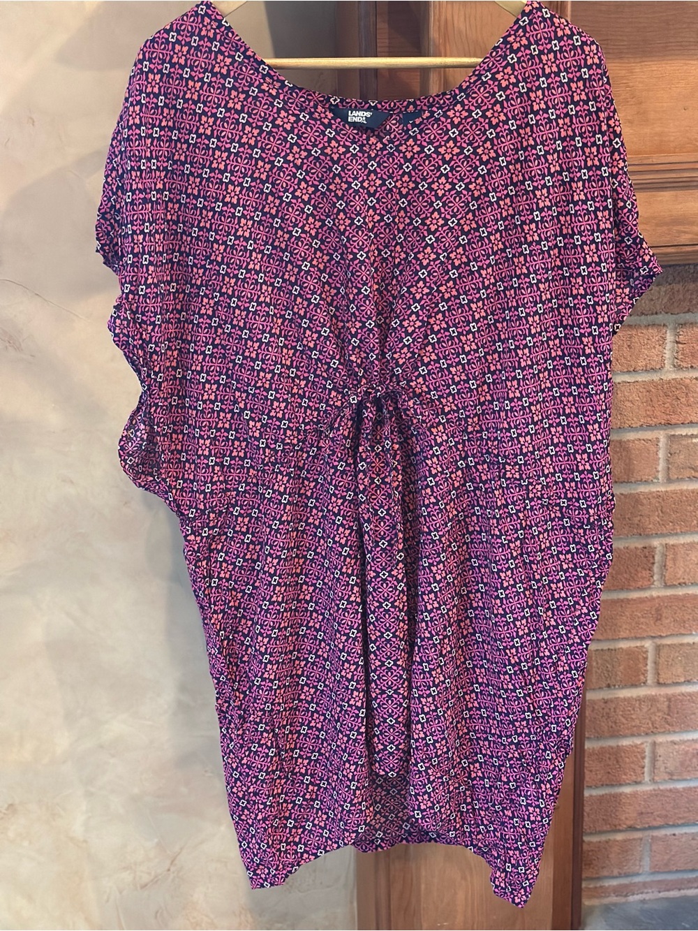 Lands' End Pink and Purple Printed Swim Coverup